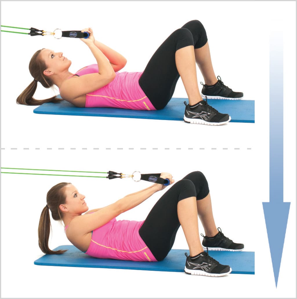 Crunch abdos avec poussée vers l’avant