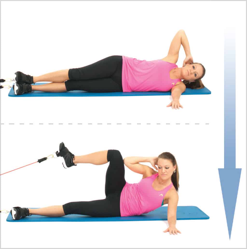 Crunch de côté pour abdos femmes