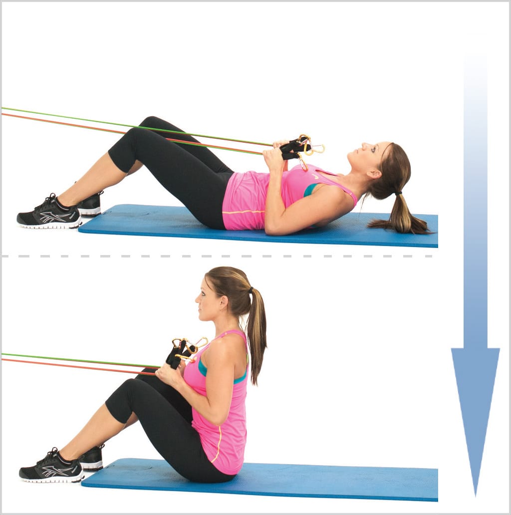 Sit ups assistés avec bande élastique pour les abdominaux