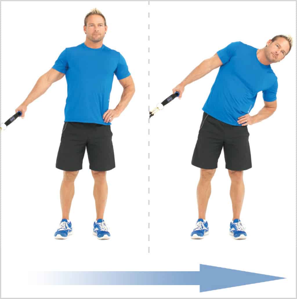 Tirage latéral élastique pour les obliques